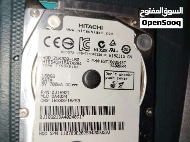 للبيع هاردسك لابتوب داخلي Hitachi سعة 160GB بحالة ممتازة (SATA)