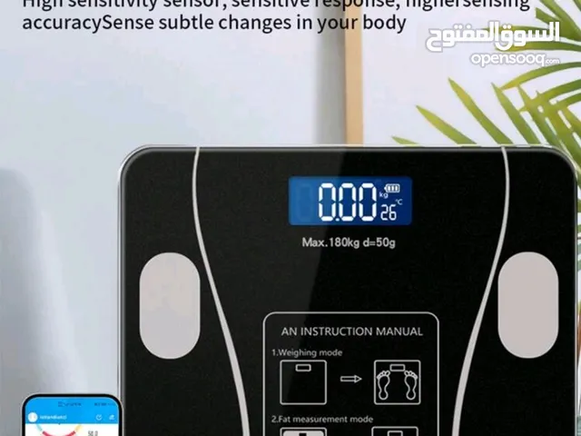 ميزان وزن رقمي متطور للجسم مزود بخاصية قياس نسبة الدهون للحمام، محلل تكوين الجسم، مع تطبيق الهاتف