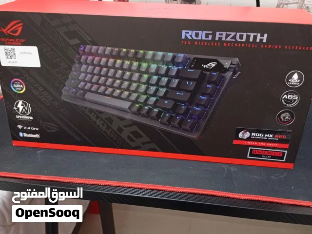 Rog AzothWireless بدون الكبساب الاصلايات keycaps glorious black ask