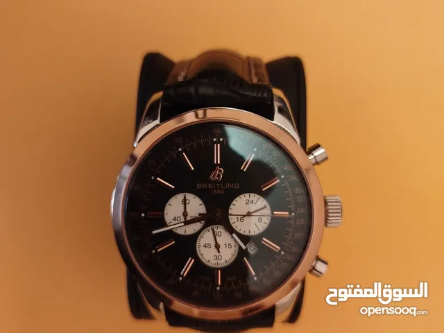 بريتلنج no 0/2000 مستعملة بحالة ممتازة لون اسود كستك جلد طبيعي اسود