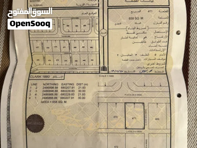 Residential Land for Sale in Al Sharqiya Bidiya