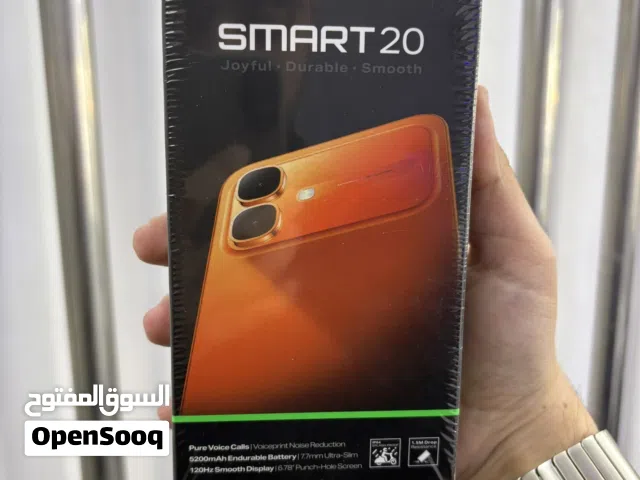 Infinix SMART 20 256GB RAM 4GB شاشة 120Hz بطارية 5200mAh مقاوم للماء والغبار IP64 كفالة رسمية