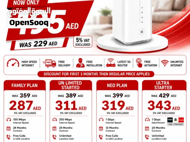Etisalat Home WiFi internet connection all over UAE