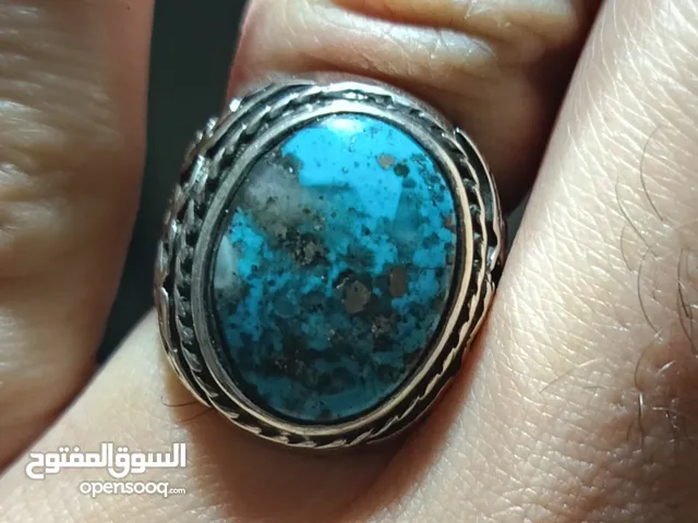 خاتم فضة صياغة يدوي حجر فيروز نيشابوري ايراني اصلي قطعة تستحق الاقتناء