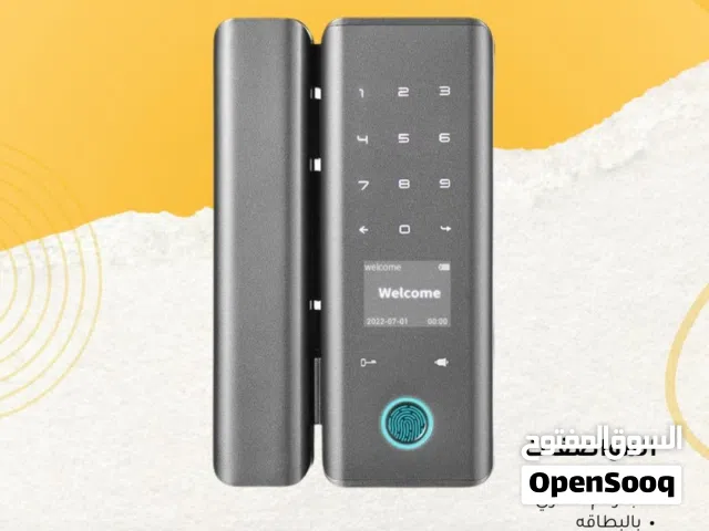قفل الذكي للأبواب الزجاجية TUYA مع بصمة،رقم السري،بطاقة،مفتاح يدوي و التطبيق