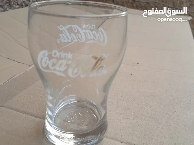 6 اكواب زجاج شفاف مكتوب عليها كوكاكولا رائعة