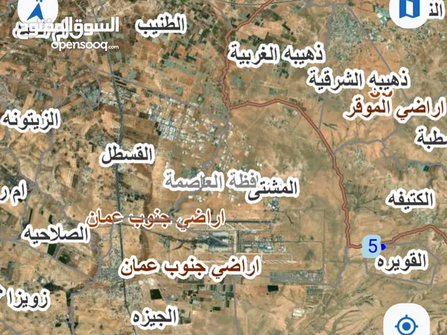 قطعة أرض للبيع خلف مطار الملكة علياء مباشره على مدخل الشحن الجوي