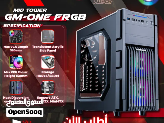 كيس جيمنغ جي أم ون  من جيماكس مضيئ رجب تصميم للحرارة GAMEMAX GM-ONE RGB BK Case Gaming
