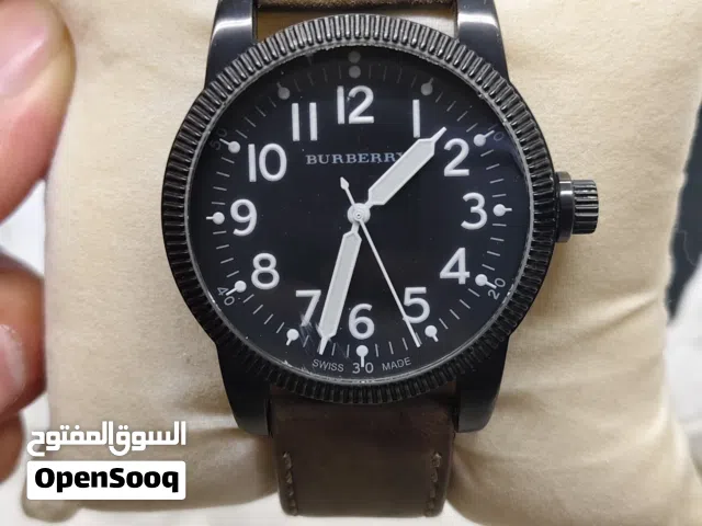 Burberry BU7806 Burberry Military Black Dial luminous HandsTan Leather Strap Men's Watch