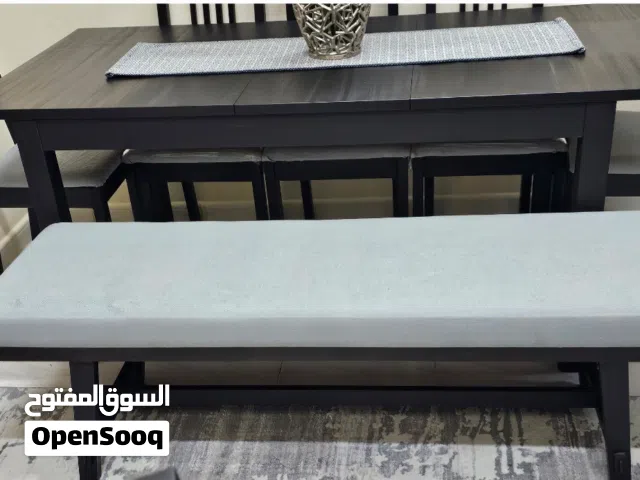 Solid wood long bench for 4 siters