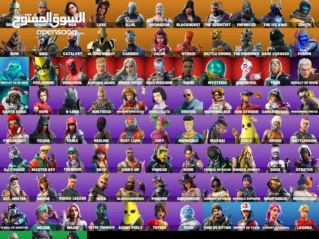 حساب فورت نايت نادر فيه سيزون 3 وفيه 102سكن بكامل معلومات ويربط جميع المنصات لللبيع بسعر نارررررررر