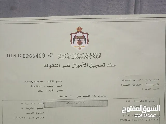 Farm Land for Sale in Zarqa Graiba