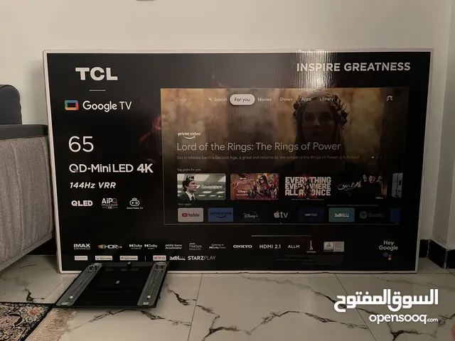 تلفاز TCL حجم 65 جديد ممستعمل بعده بلباكيت فول مواصفات سعره مليون