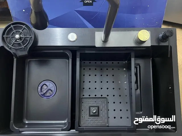 مجلى شلال ستانلس حوضين مع جميع اكسسواراته جديد بحالة الوكالة