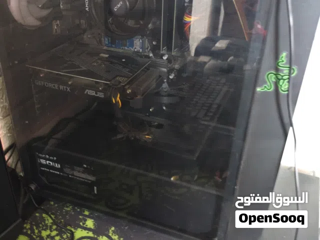 كمبيوتر العاب و شاشة مع ماوس ريزر و سماعة هايبر اكس