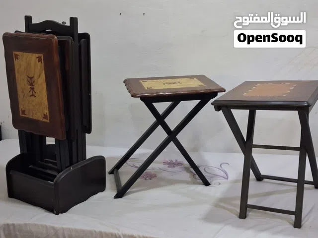 طاولة خدمة خشبية "أنتيك" قابلة للطي – فن الماركتري الراقي