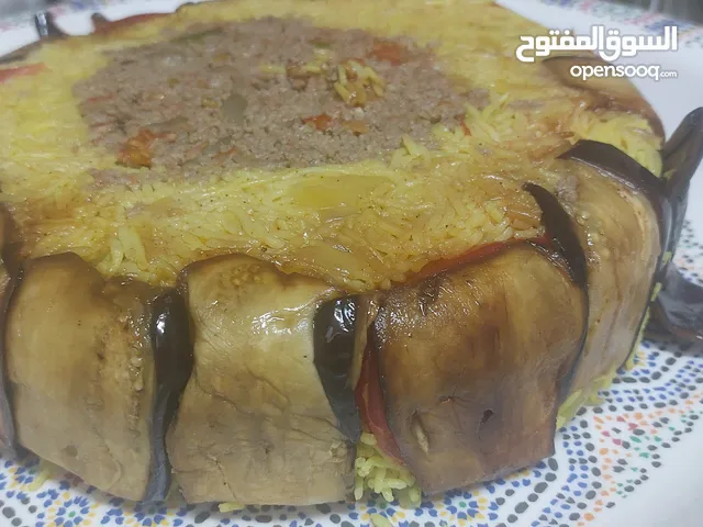 مقلوبه بلحمه المفرومه و البذنجان