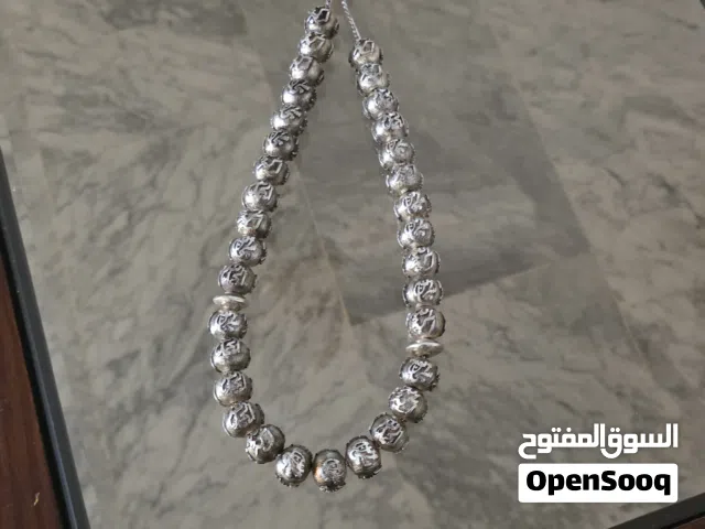 مسبح فضة عيار 925 اسماء الله الحسنى وزن 194غم تقريبا صناعة يدوية