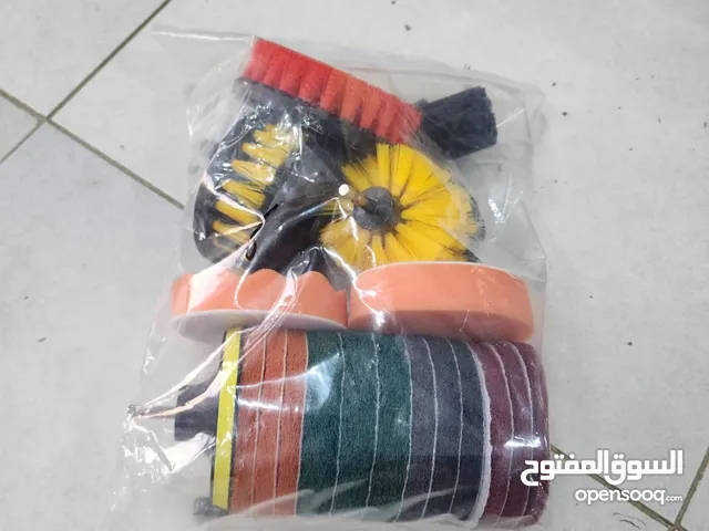 طقم بروشات منظفات يركب على دريل بروش تلميع بوليش اسفنج سنفرة وغيره