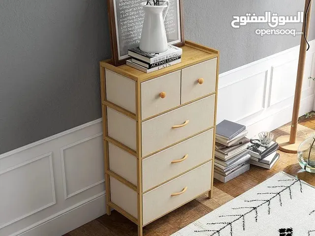 خزانة واحدة تغنيك عن الفوضى.. وتزيّن زوايا بيتك!  ?خزانة بامبو 4 طبقات بـ 5 أدراج  درجان علو
