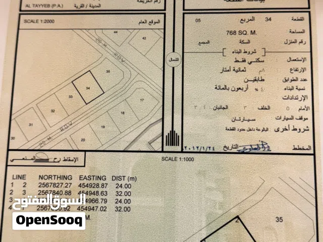 للبيع ارض سكنيه فى ولايه عبرى منطقه الطيب قريب الشارع المزدوج