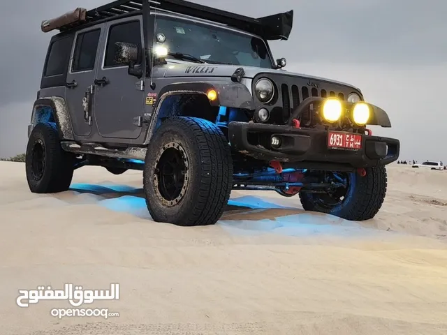 Jeep Wrangler equipped for trips for rent in Salalah.