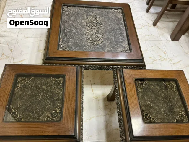 طاولات خشب زان (طاولة وسط + 2 طاولات جانبية)