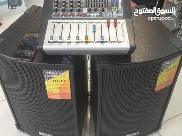 طقم dj مكون من سماعات 12 انش عدد2 ومكسر صوت فل مواصفات مع بلوتوث