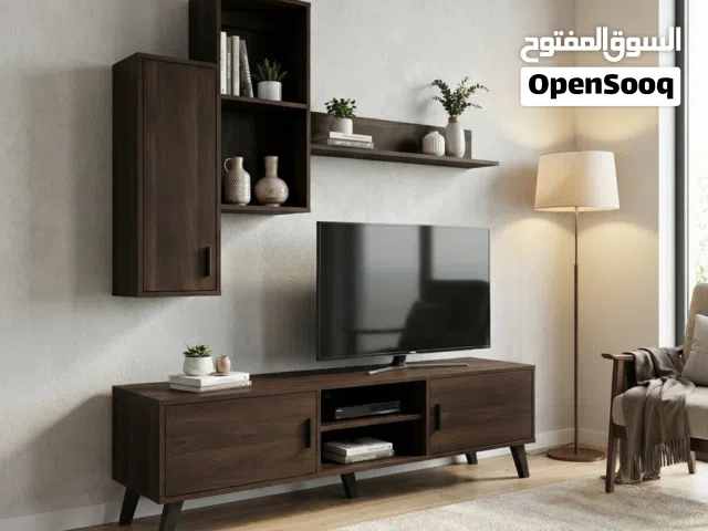 طاولة تلفزيون بني 160 سم مع ارفف خشب ماركة بيتي