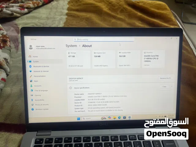 Dell latitude 5410, 16 GB RAM 512 GB SSD i7 1.08ghz Intel Core