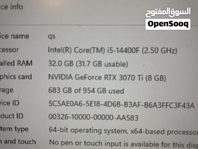 I5-14400f 3070ti ddr5. 32gb