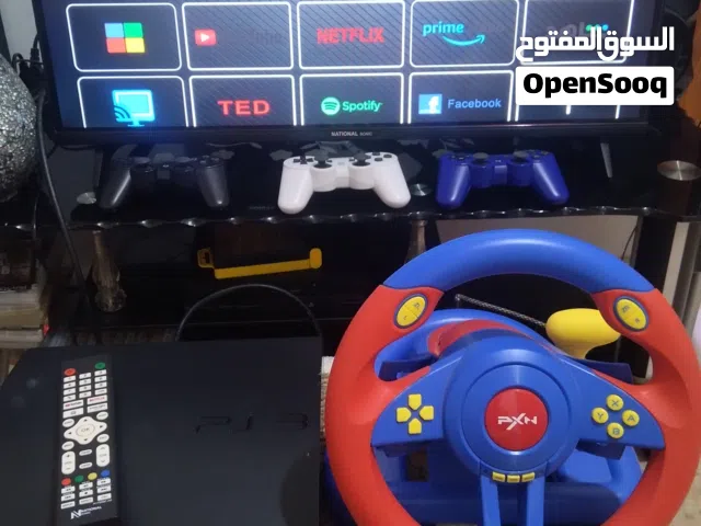 بلايستيشن 3 معدل عليه ألعاب اكتير ويدين مع شاشة 32 انش سمارت معها ريموت واستيرنج ودعسات اوتمتك
