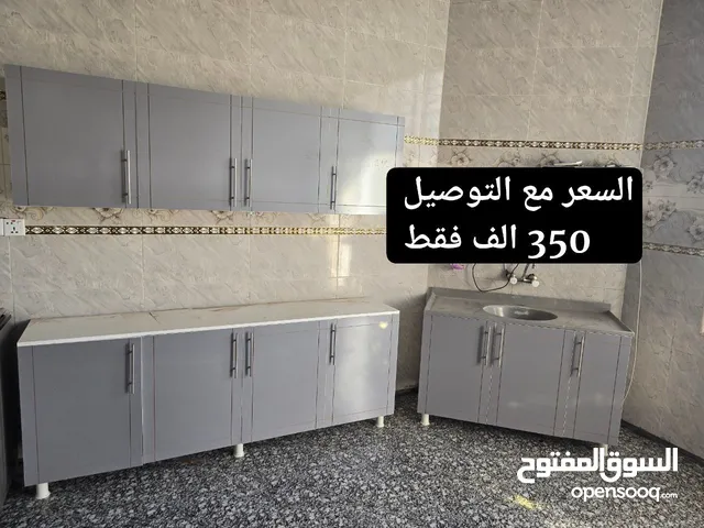 كاونترات خشب mdf قياس مترين ارضي وملحق مع سنك مترو20