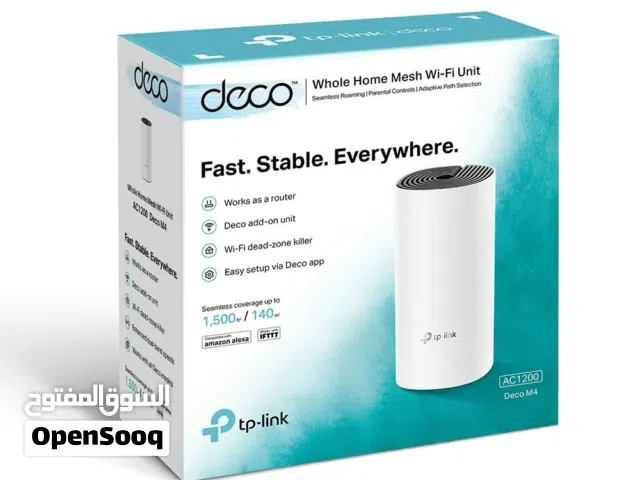 راوتر تي بي لنك ديكو M4 (قطعة واحدة) TP-Link Deco M4 AC1200 1-Pack Whole Home Mesh Wi-Fi 5 System