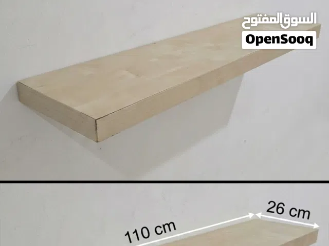 ارفف للبيع رف حائط ايكيا مظهر سنديان خشبي فاتح مقاس 110×26 سم ديكور عصري وأنيق  لتنظيم الديكور
