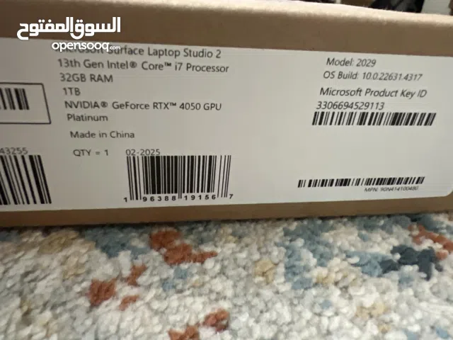 Microsoft Surface Laptop Studio 2, 14.4" Touch Display, Intel Core i7-13700H Processor, 32GB RAM, 1T