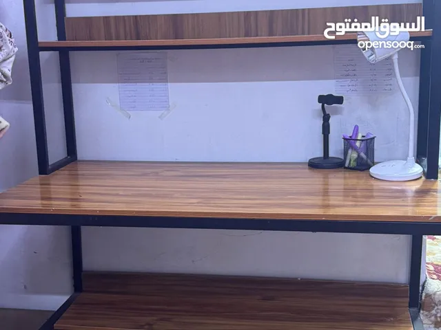 مكتبه مدرسيه جديده اسخدام شهرين خشب صاج لون جوزي