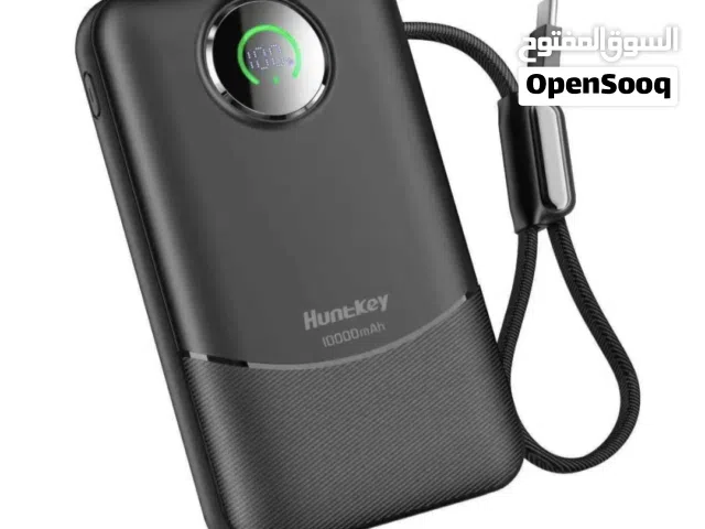 Huntkey PL03-10K 10000mAh Power Bank with Built-in USB-C Cable 22.5W -Black