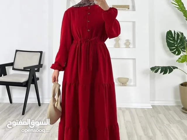 فستان محجبات موديل تركي صيفي مريح قماش فيسكون قطن بارد لفصل الصيف