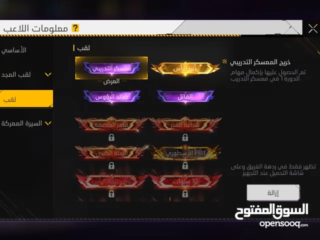 Free Fire Accounts and Characters for Sale in Sana'a