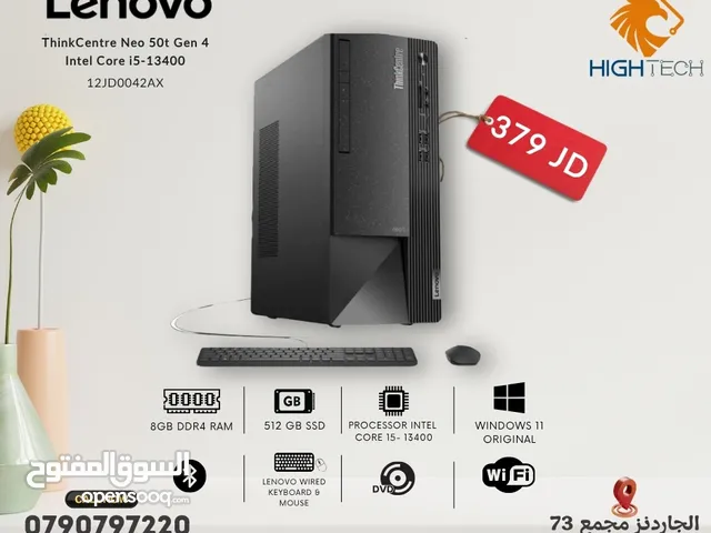 Lenovo ThinkCentre Neo 50t Gen 4-i5-13400-512GB SSD-8GB RAM-Windows 11 Desktop-جهاز كمبيوتر .