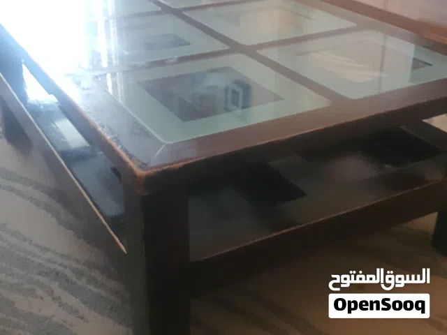 طقم طاولة وسط خشب ثقيل مع جوانب