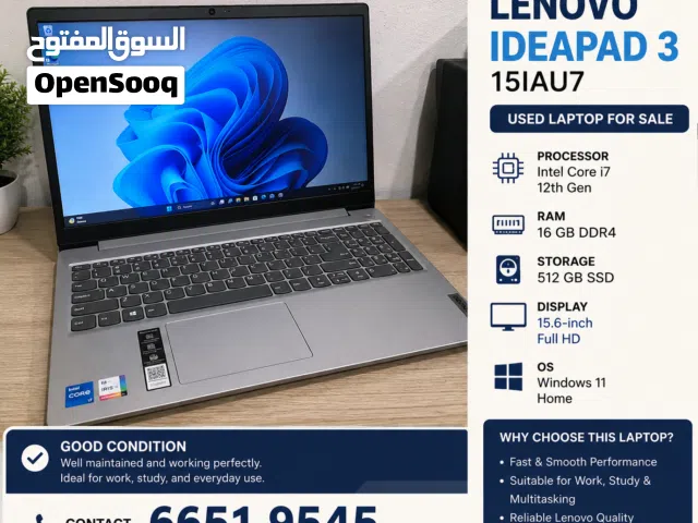 Lenovo Laptop for sale Core i7