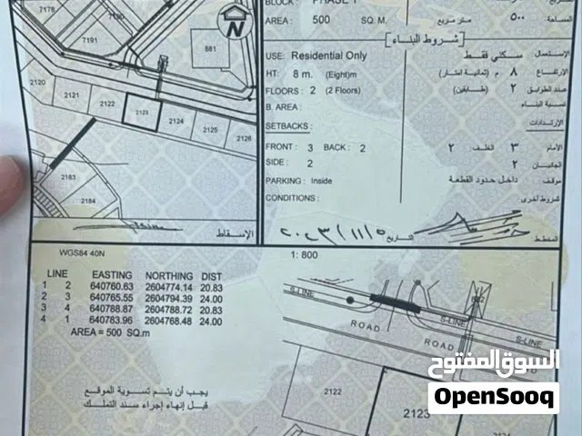 الارض وسطيه على شارع قار   سكنية بوشر الضباط الثانية