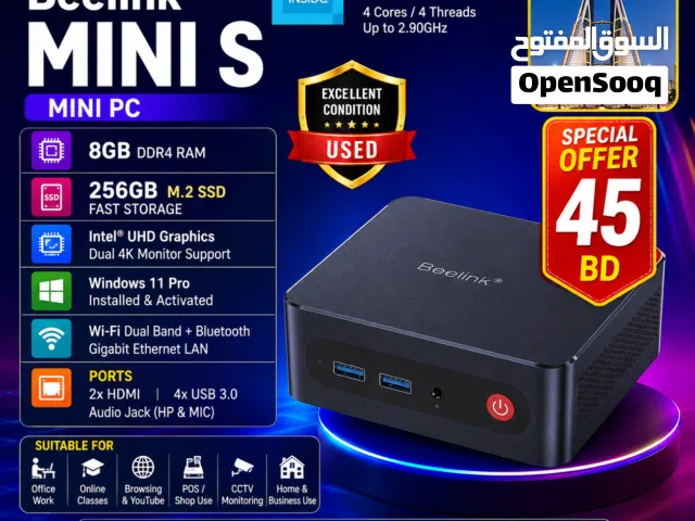 Fast Mini PC Deal – Beelink Mini S  11th Gen  8GB Ram 256GB M.2 Ssd 45 BHD