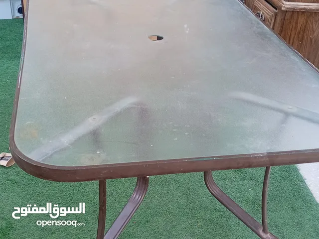 طاولة سفره 6 مقاعد خارجية معدن المنيوم