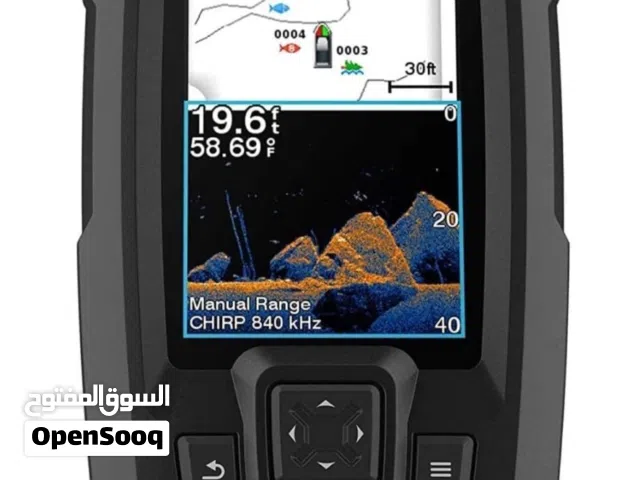 كاشف اسماك و كاشف اعماق و جي بي اس وحفظ مواقع Garmin الاصلي بالكرتون جديد 100%