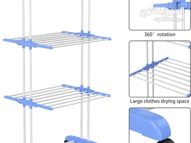 منشر عمودي مثالي للمساحات الضيقة معدن قوي سهل الطي والاستخدام والتخزين