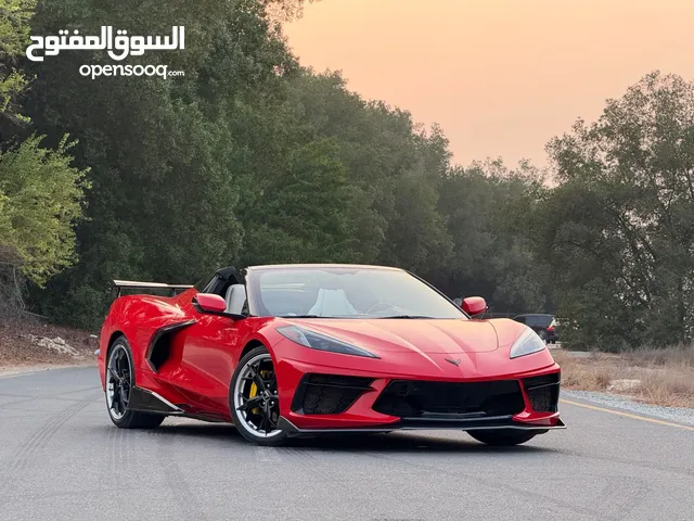 CHEVROLET CORVETTE C8 Z51STINGRAY22022 original paint كورفت 2022 C8 سقف كهرباء السياره بحاله وكاله