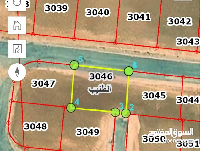 الطنيب : السكة الغربي 490 م سكن على شارعين - نقابة المهندسين / 45 ألف .